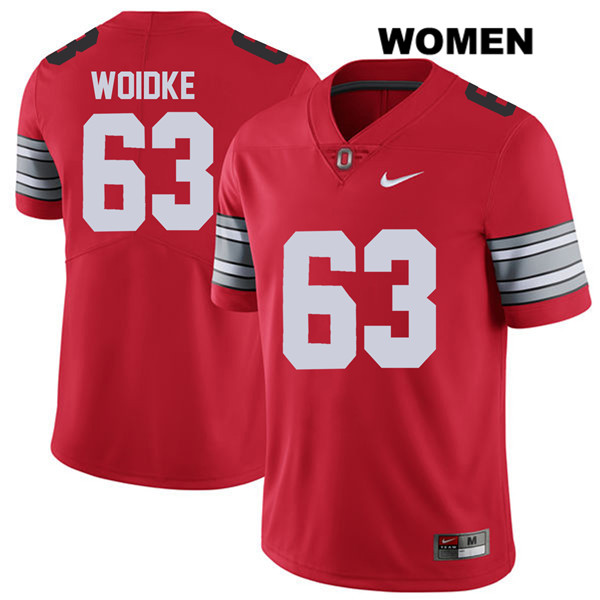 Ohio State Buckeyes Women's Kevin Woidke #63 Red Authentic Nike 2018 Spring Game College NCAA Stitched Football Jersey OE19K16OQ